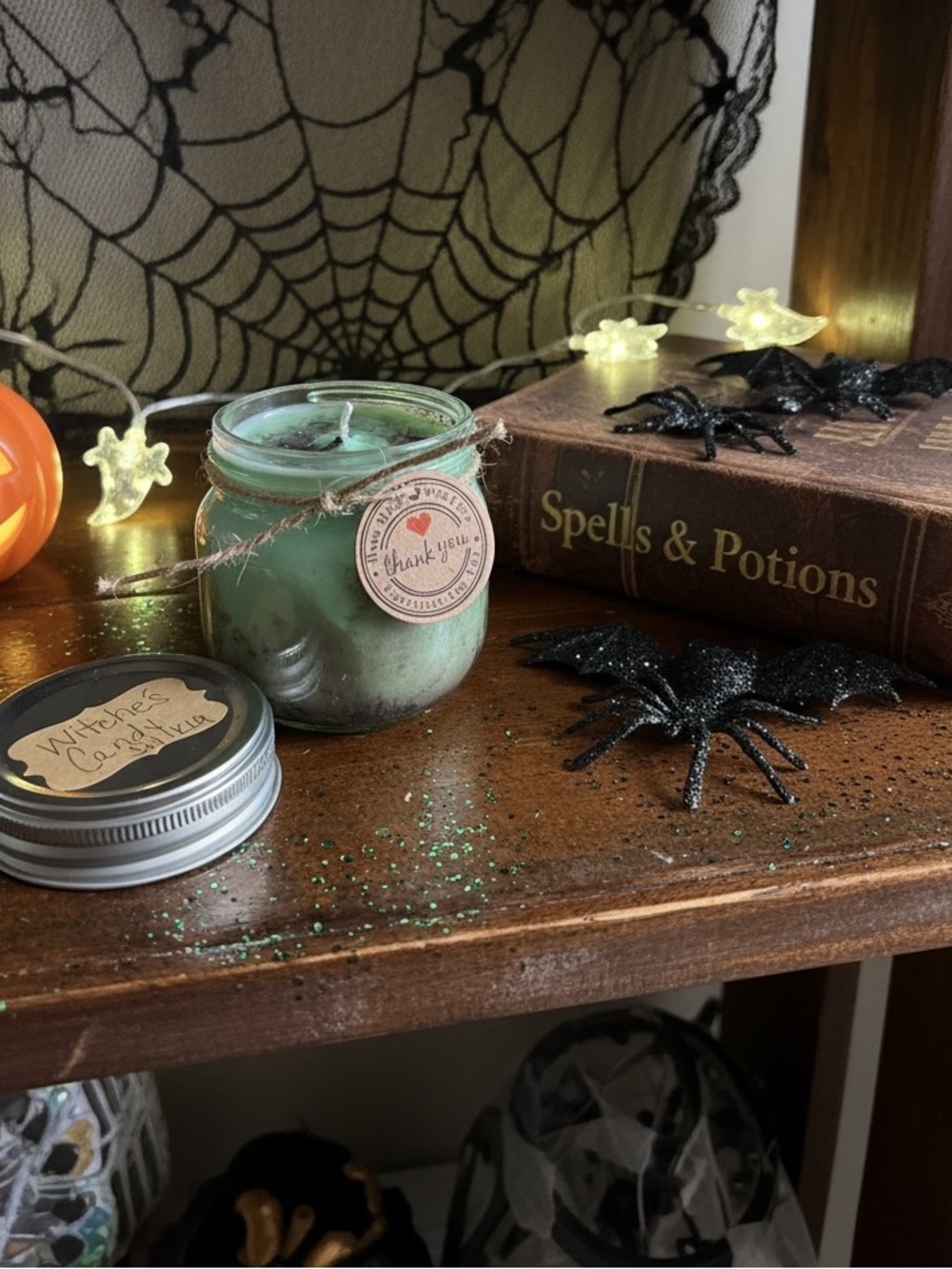 Handmade “Witches’ Candy,” 8 oz Soy Sweet Candy Scented Jar Candle-NWT - Picture 4 of 4